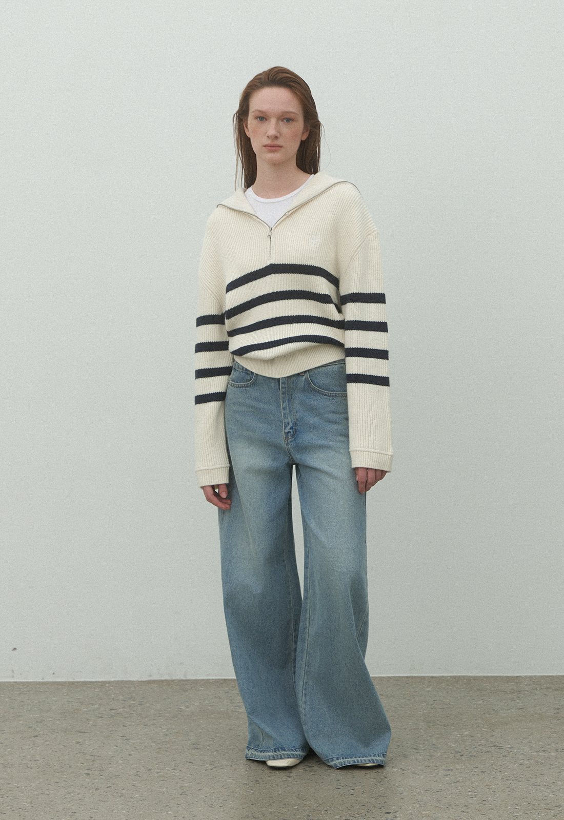 24 F/W ESSENTIAL COLLECTION,FALL,（T-6914）ESSENTIAL MANA STRIPE  KNIT,韓国通販レディースファッションサイト NAIN GIRL JAPAN