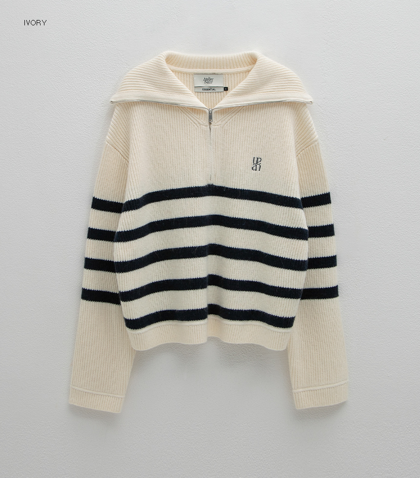 24 F/W ESSENTIAL COLLECTION,FALL,（T-6914）ESSENTIAL MANA STRIPE  KNIT,韓国通販レディースファッションサイト NAIN GIRL JAPAN