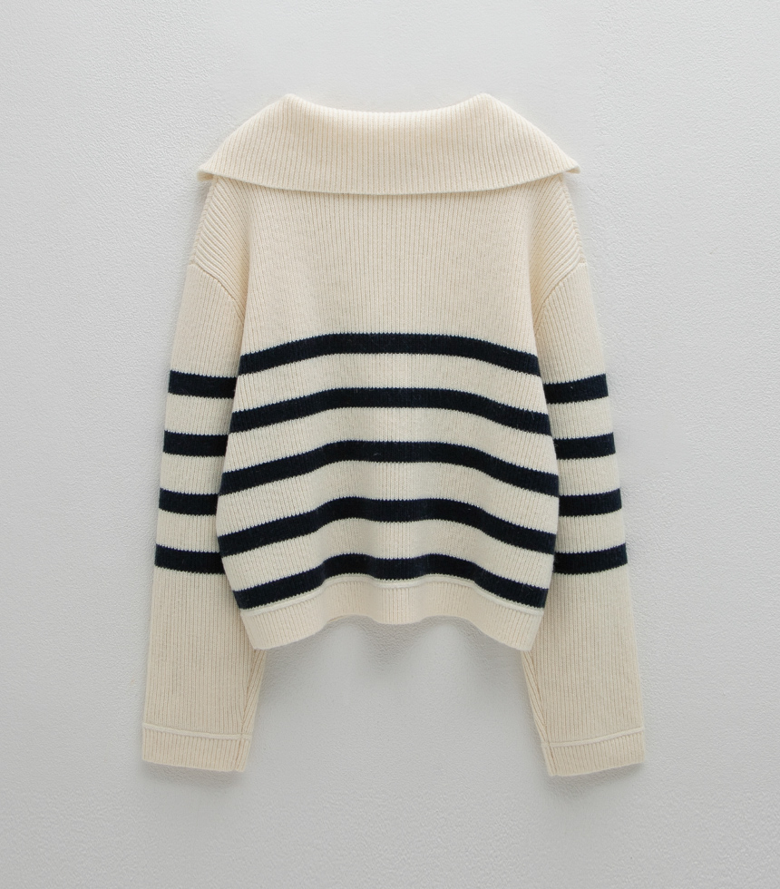 24 F/W ESSENTIAL COLLECTION,FALL,（T-6914）ESSENTIAL MANA STRIPE  KNIT,韓国通販レディースファッションサイト NAIN GIRL JAPAN