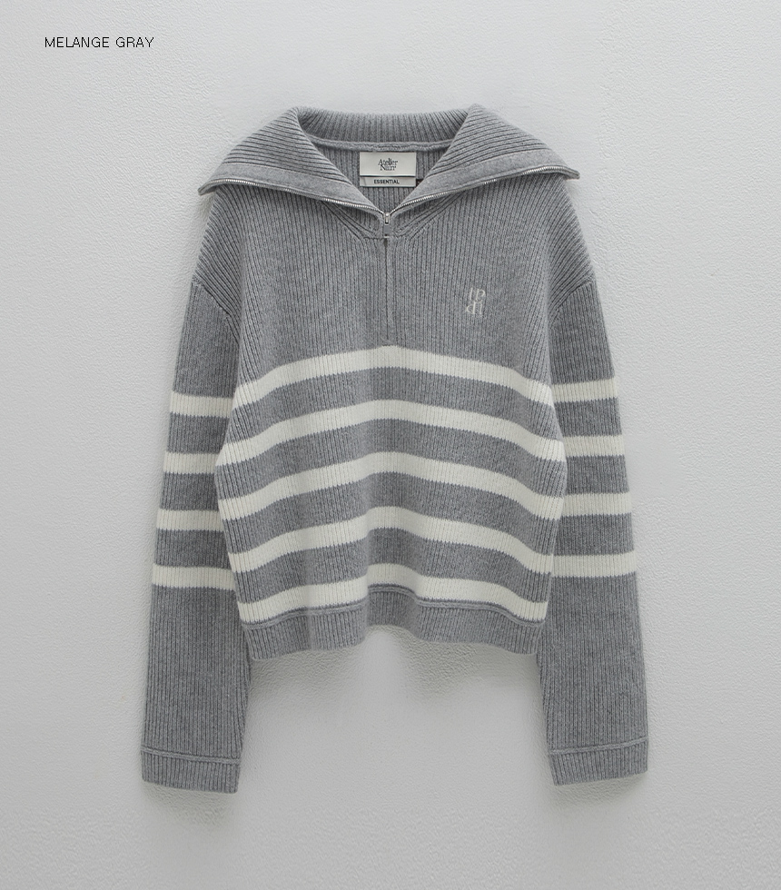 24 F/W ESSENTIAL COLLECTION,FALL,（T-6914）ESSENTIAL MANA STRIPE  KNIT,韓国通販レディースファッションサイト NAIN GIRL JAPAN